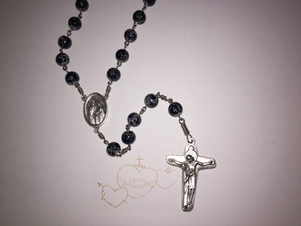 Rosary Beads with Holy Family Center and Sorrowful Mother Crucifix