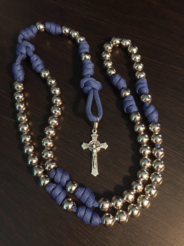 Royal Blue Paracord Rosary - Image 8