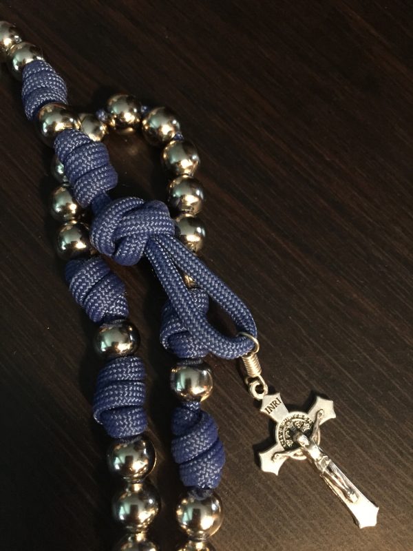 Royal Blue Paracord Rosary - Image 6