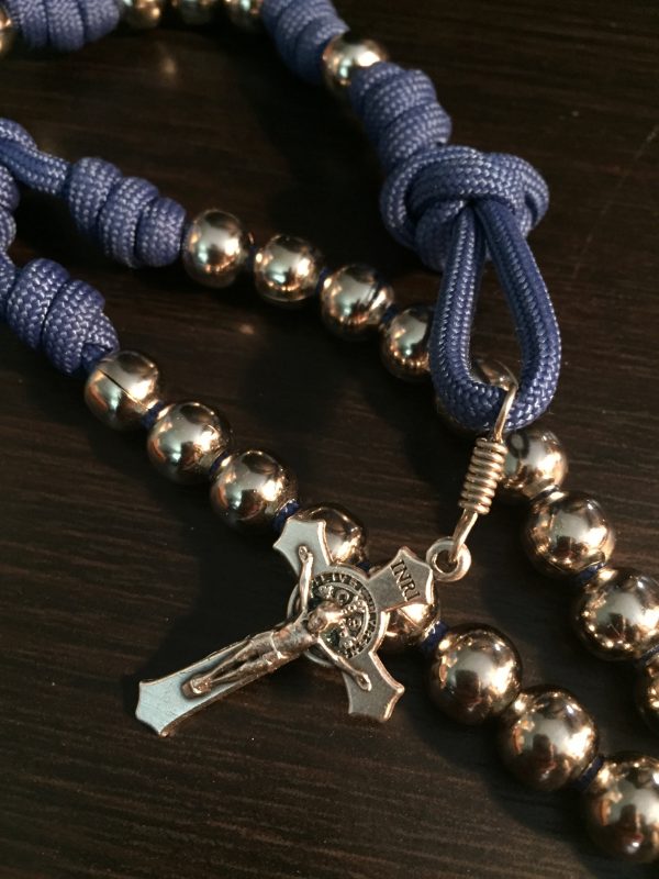 Royal Blue Paracord Rosary - Image 4