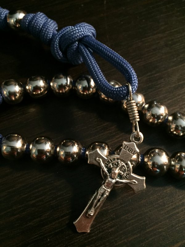 Royal Blue Paracord Rosary - Image 3