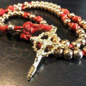 Red and Gold Paracord Rosary