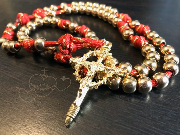 Red and Gold Paracord Rosary