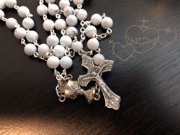 First Communion Rosary in White - Image 3