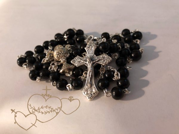 First Communion Rosary in Black - Image 3