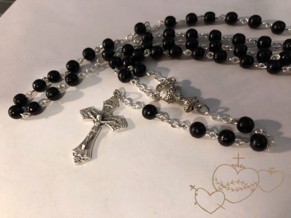 First Communion Rosary in Black - Image 4