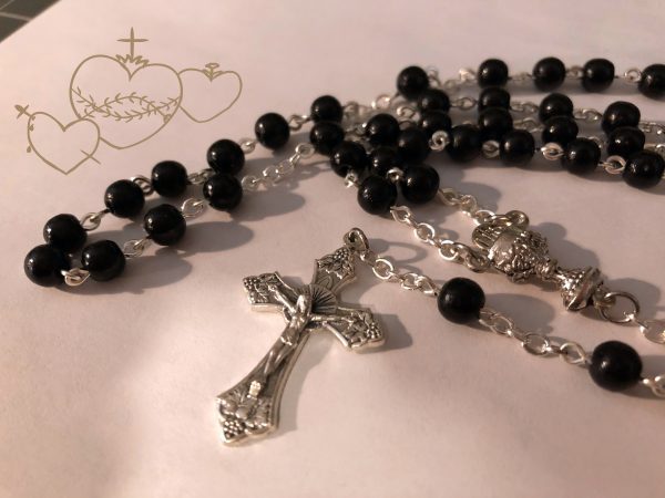 First Communion Rosary in Black - Image 5