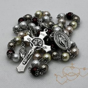 Pearl Rosary With Bead Caps