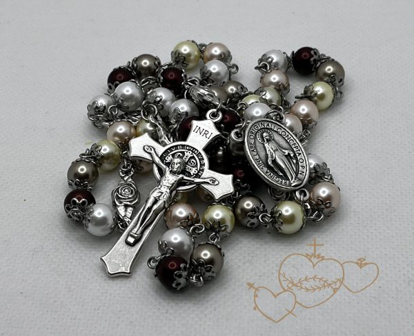 Pearl Rosary With Bead Caps