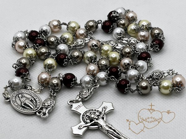 Pearl Rosary With Bead Caps - Image 4