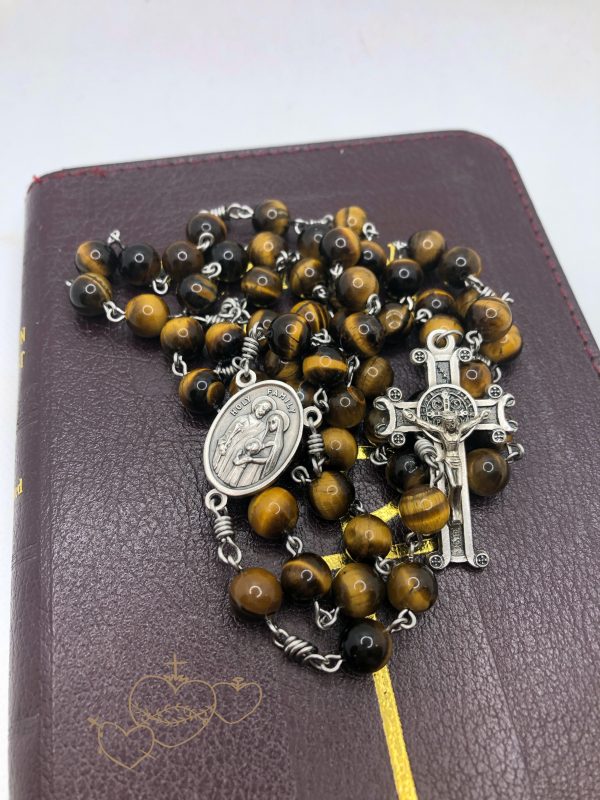 Yellow Tiger Eye Rosary Beads - Image 6