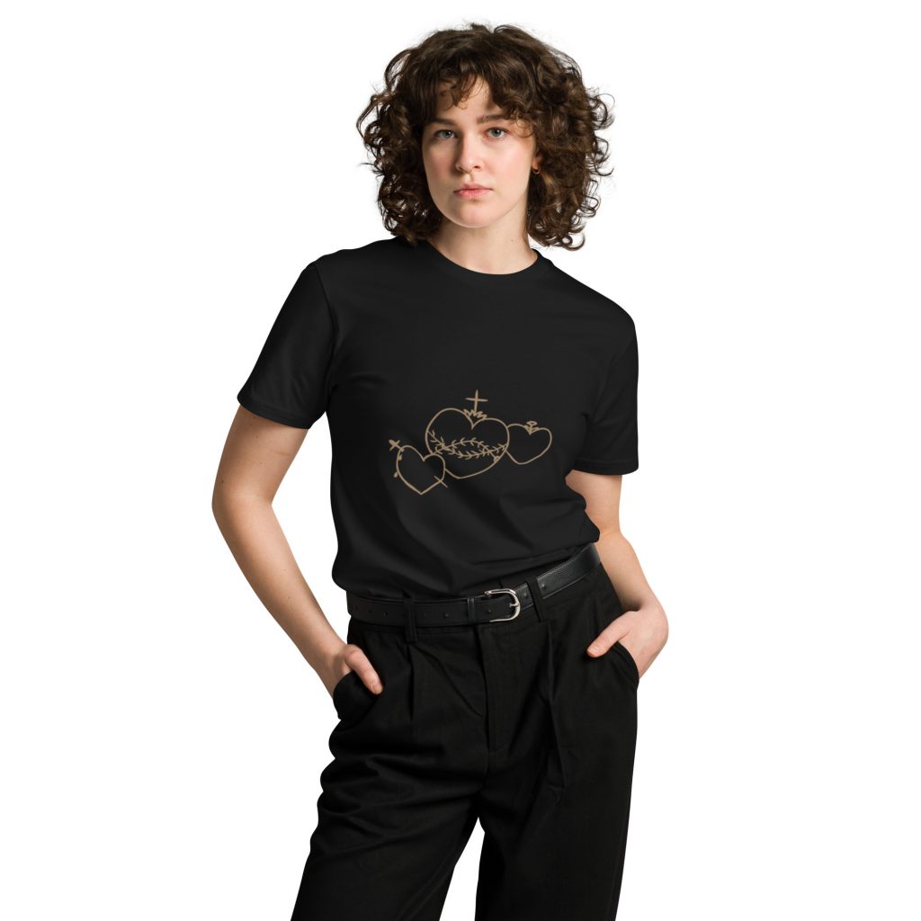 Hearts Rosary Unisex premium t-shirt
