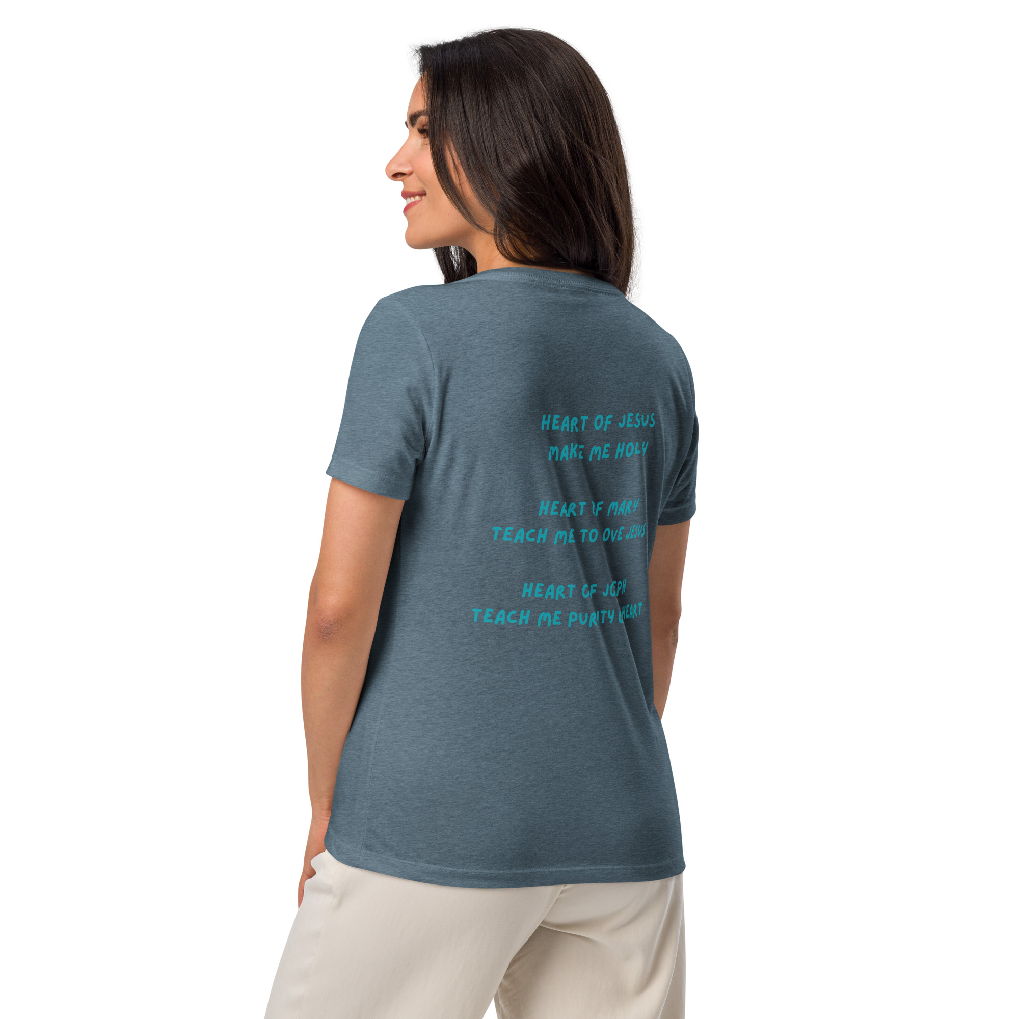 Hearts Prayer Women’s relaxed v-neck t-shirt