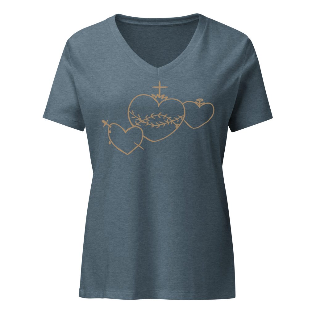 Hearts Rosary Women’s relaxed v-neck t-shirt