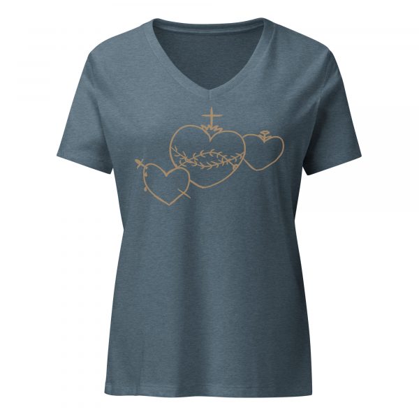 Hearts Prayer Women’s relaxed v-neck t-shirt - Image 2