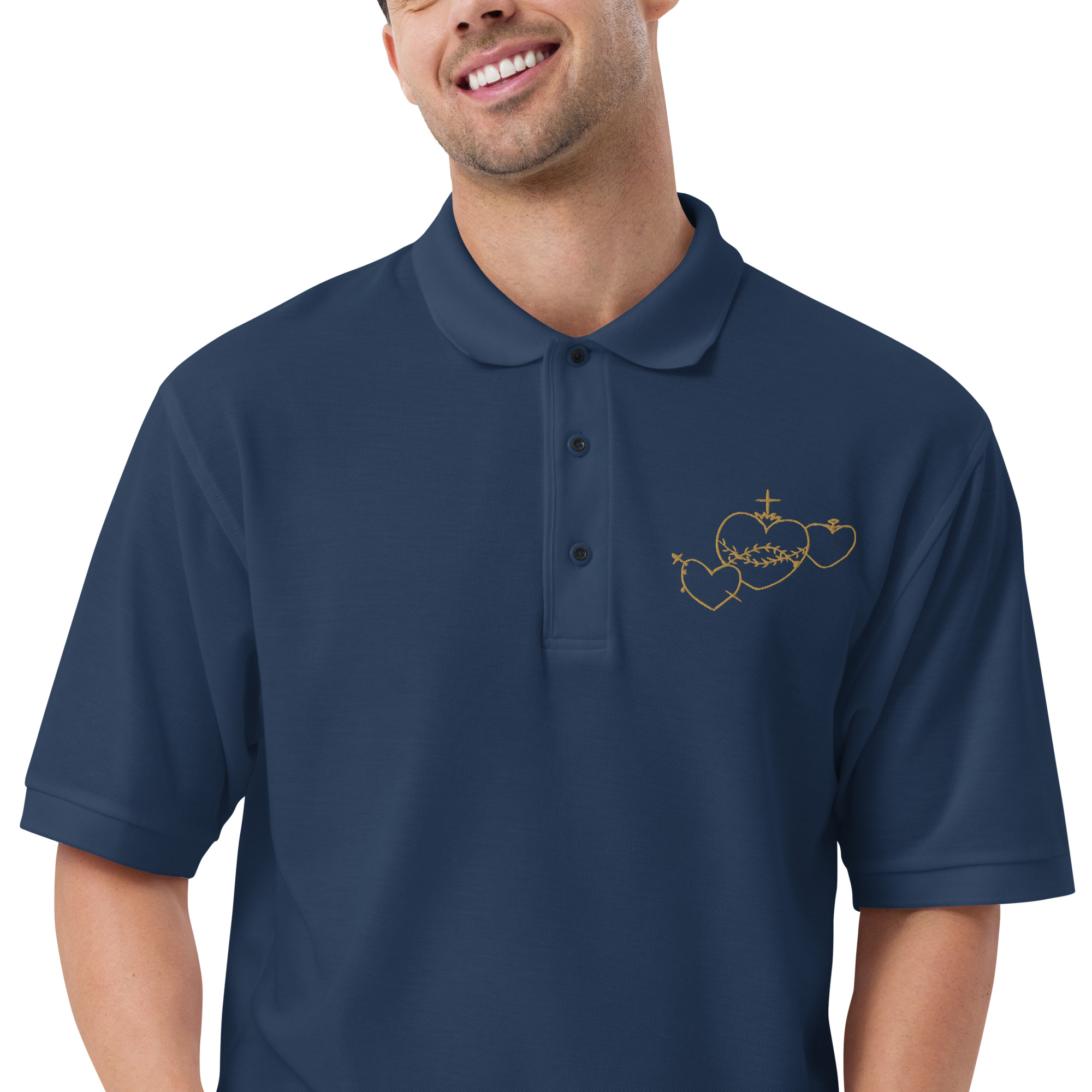 Hearts Rosary Men's Premium Polo - Image 10