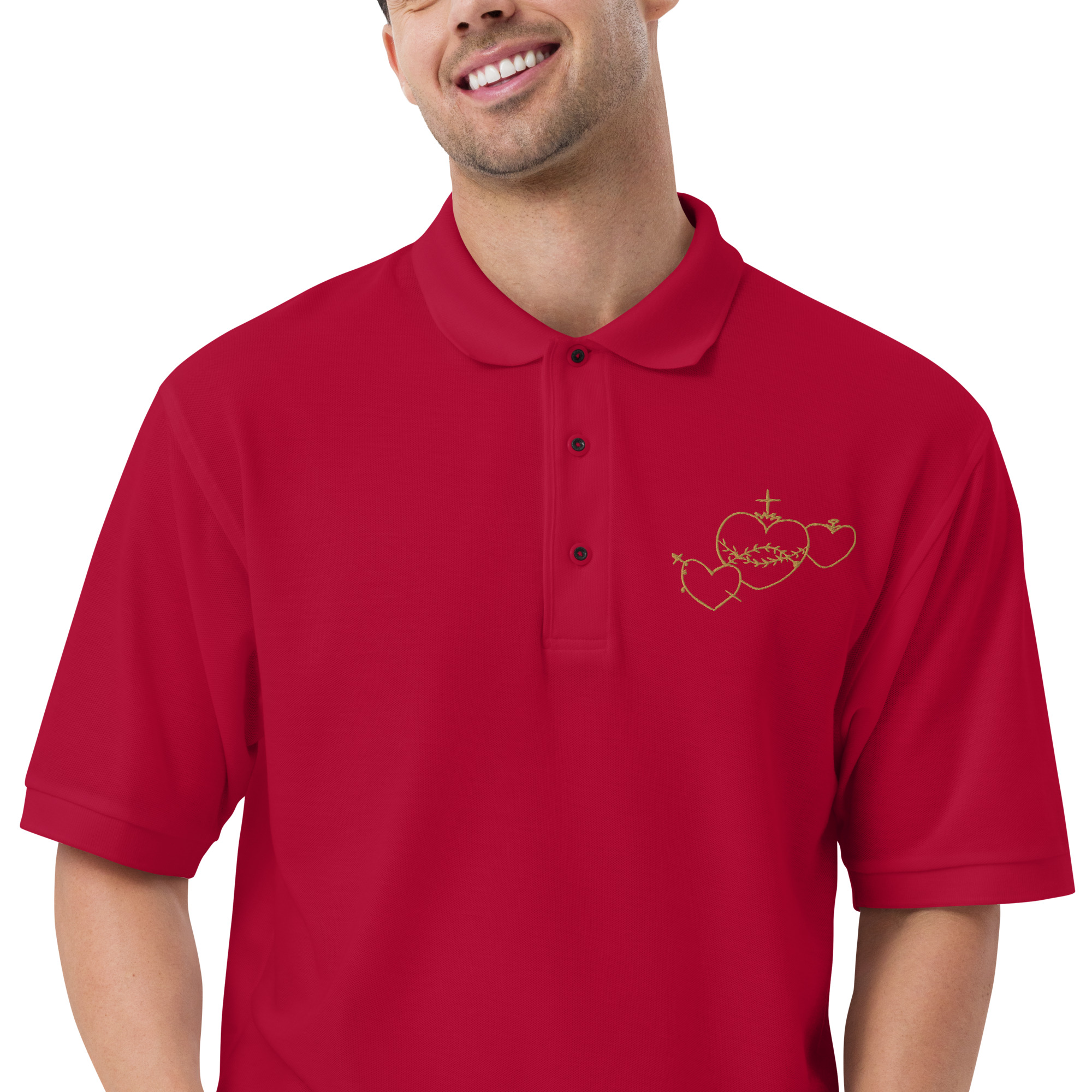 Hearts Rosary Men's Premium Polo - Image 6