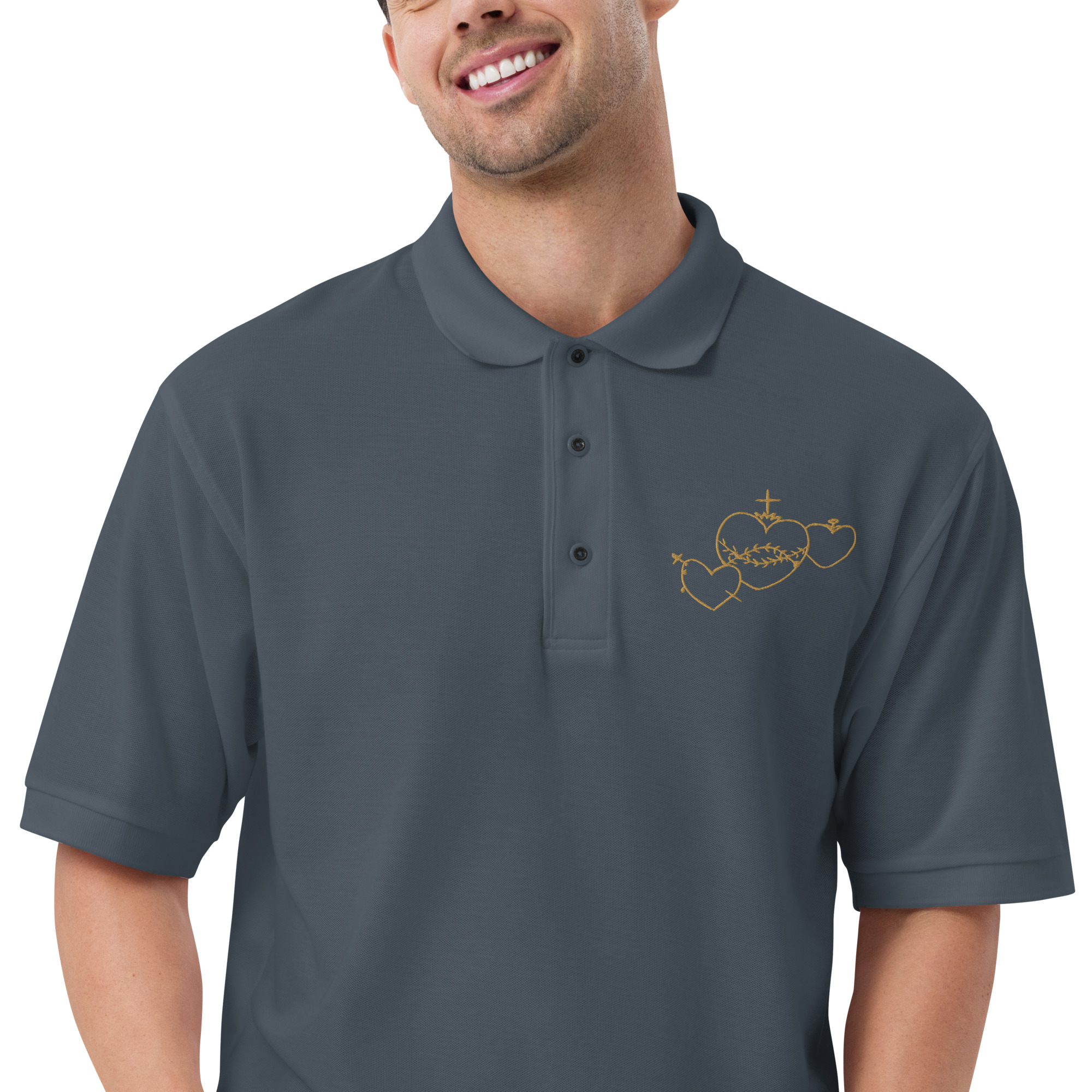 Hearts Rosary Men's Premium Polo - Image 14