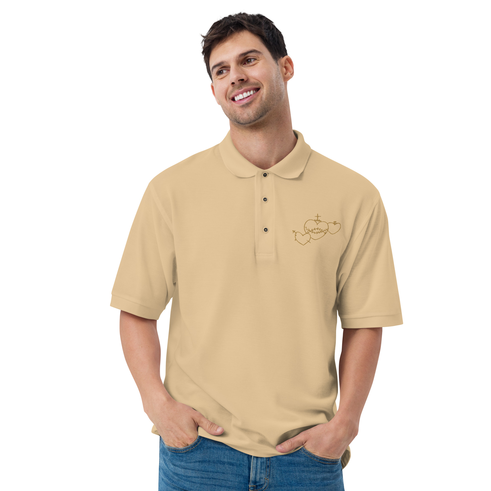Hearts Rosary Men's Premium Polo - Image 17
