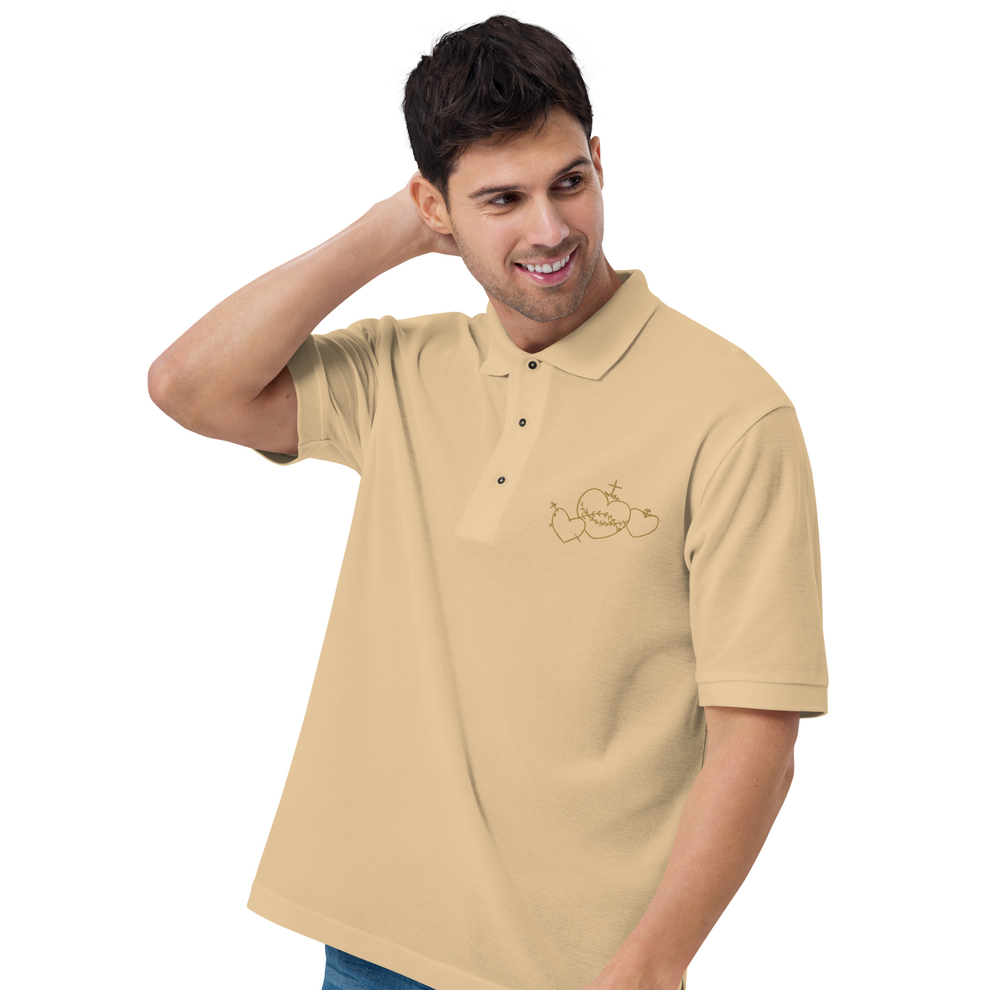 Hearts Rosary Men's Premium Polo - Image 20