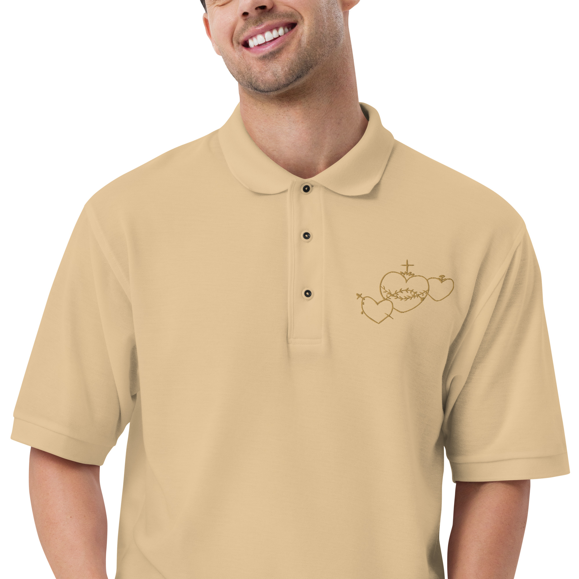 Hearts Rosary Men's Premium Polo - Image 18