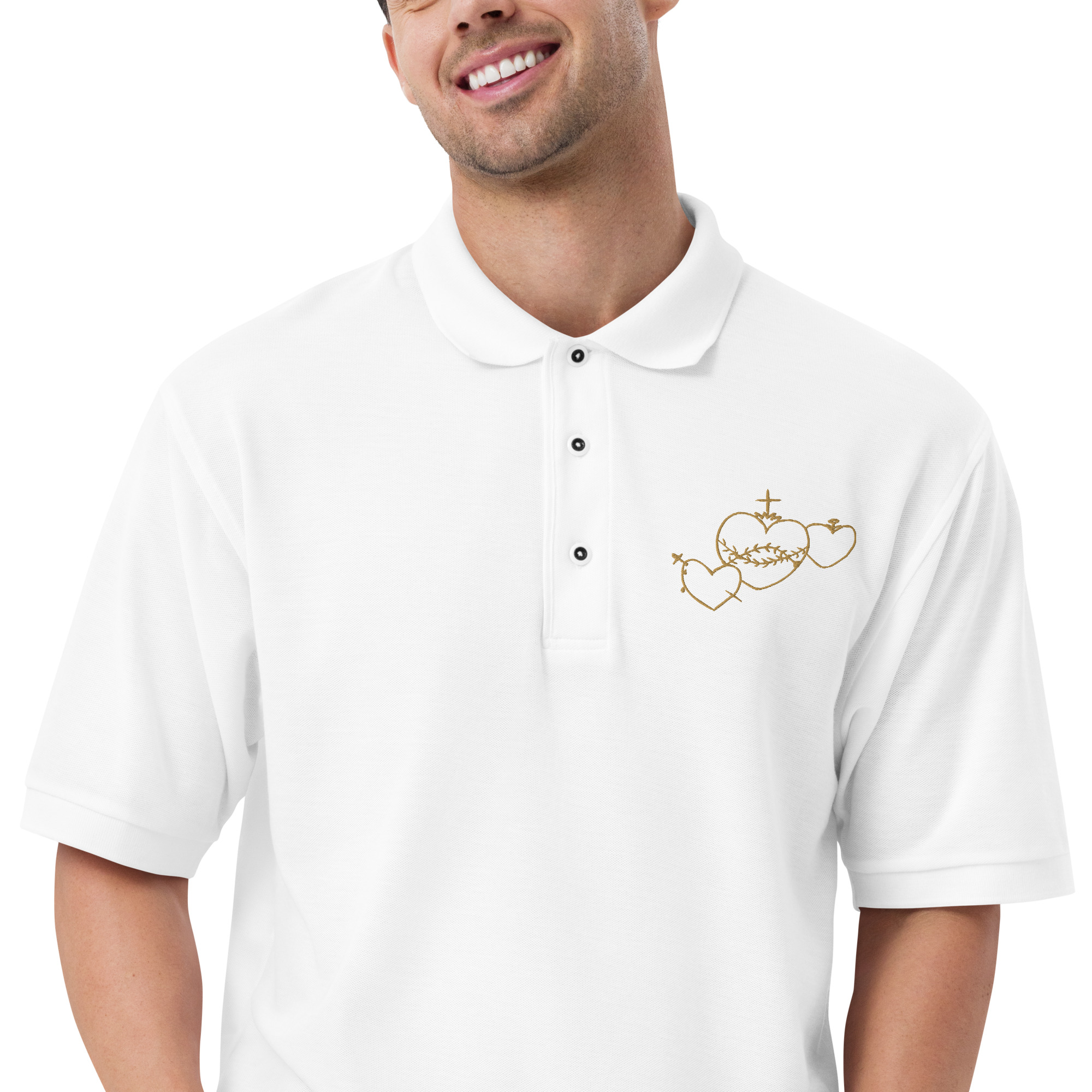 Hearts Rosary Men's Premium Polo - Image 22