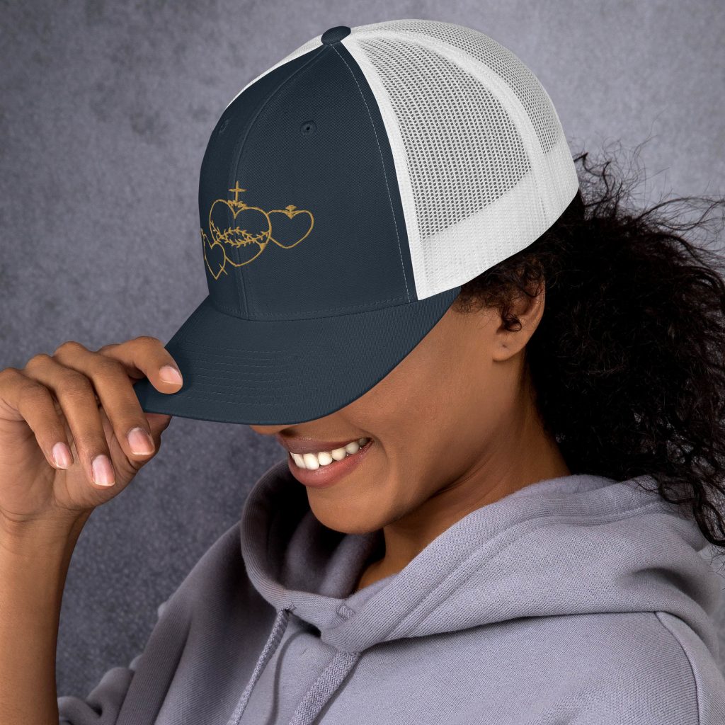 Hearts Rosary Trucker Cap