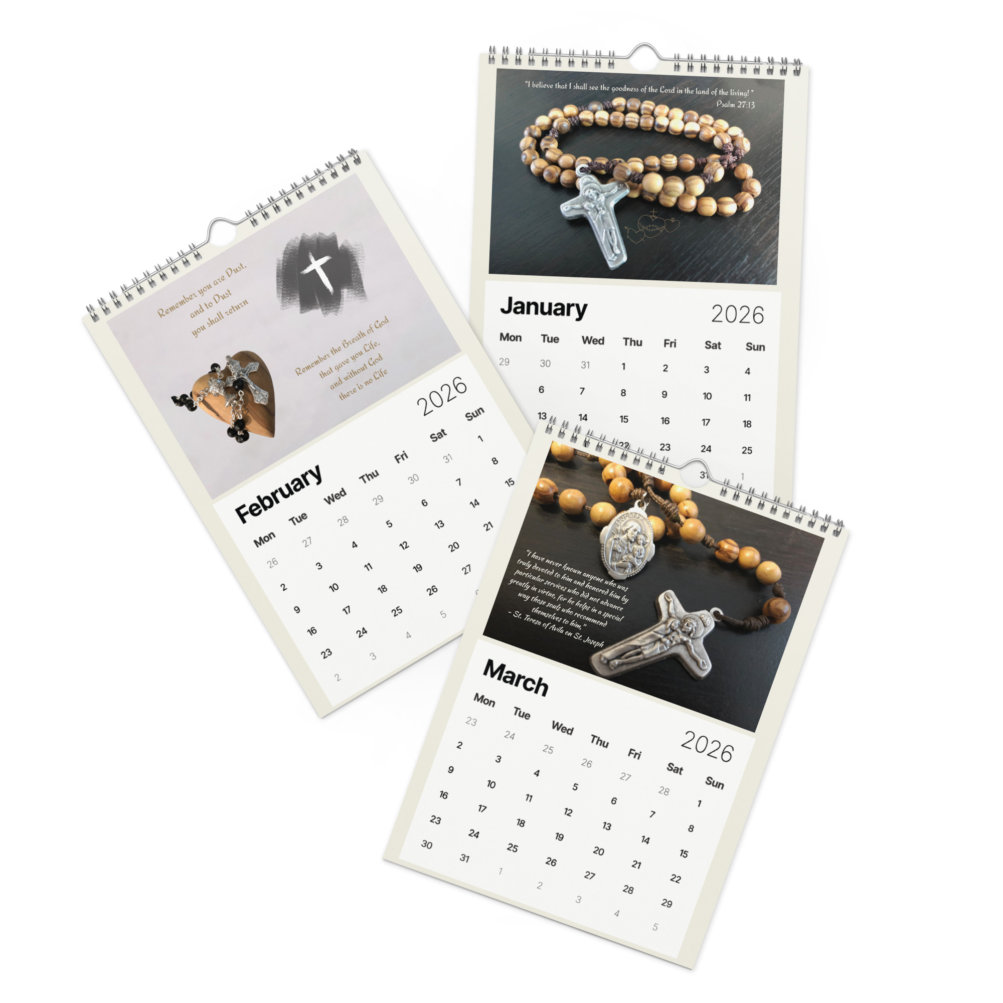 Hearts Rosary Calendar (2026)