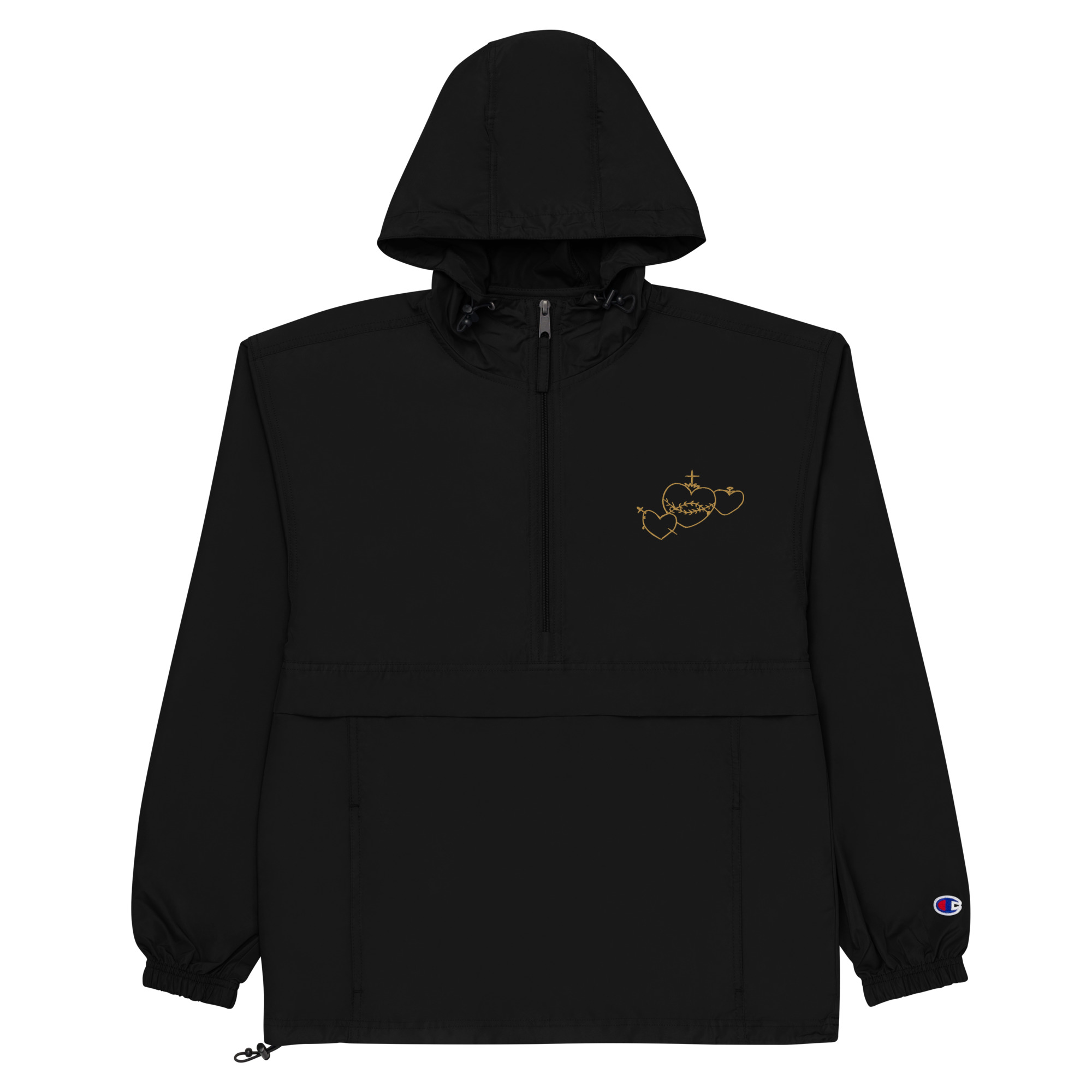 Hearts Rosary Embroidered Packable Jacket - Image 3