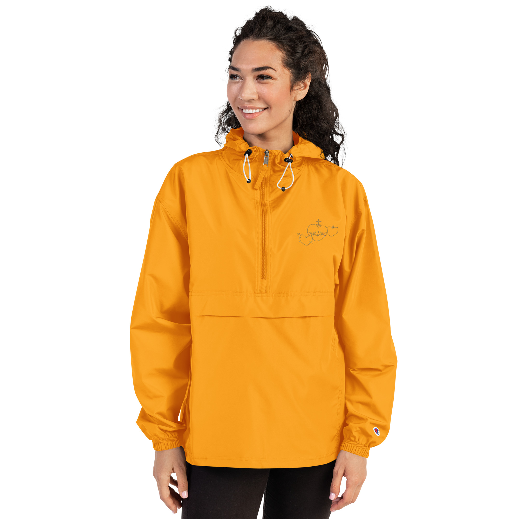 Hearts Rosary Embroidered Packable Jacket - Image 13