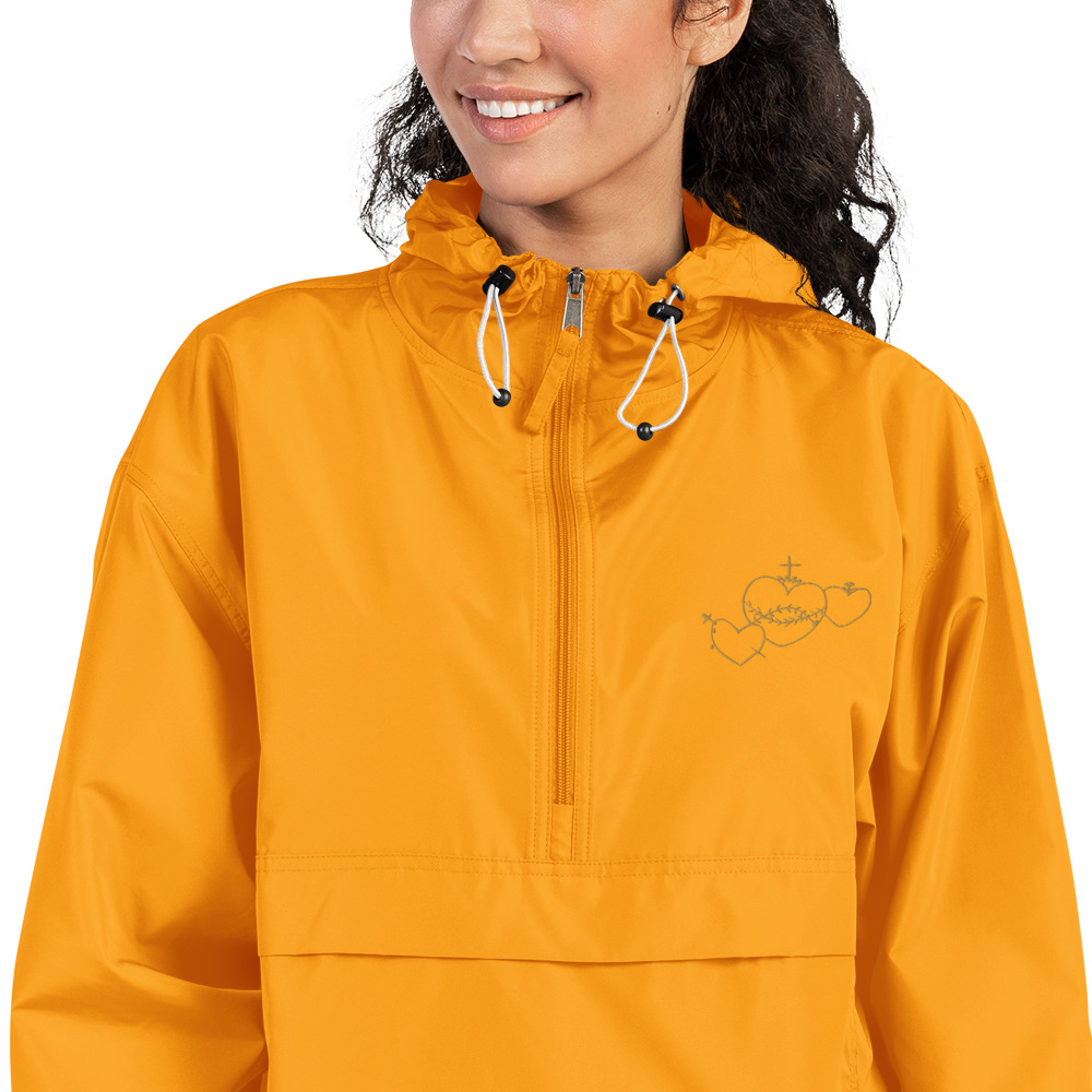 Hearts Rosary Embroidered Packable Jacket - Image 12