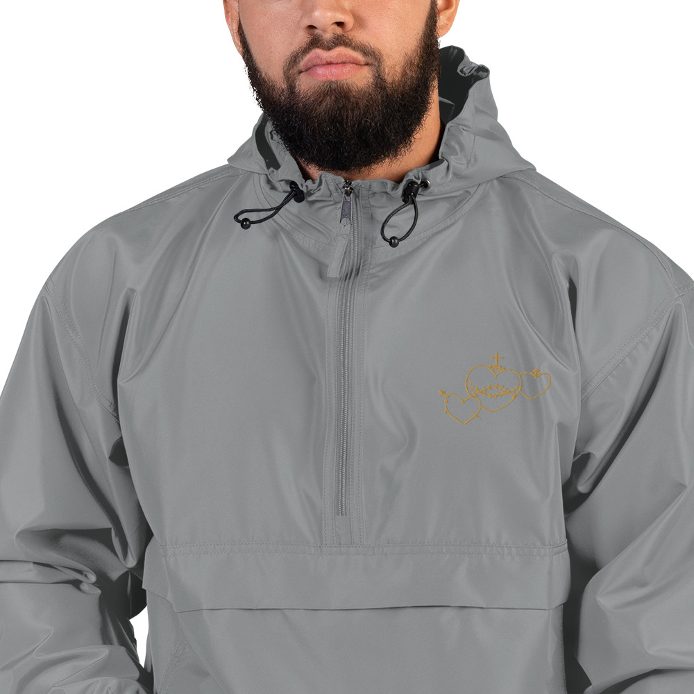 Hearts Rosary Embroidered Packable Jacket - Image 4