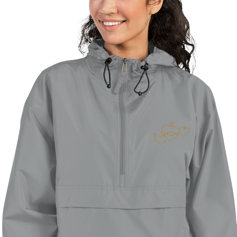 Hearts Rosary Embroidered Packable Jacket - Image 8