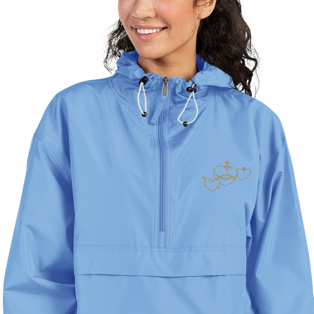 Hearts Rosary Embroidered Packable Jacket - Image 10
